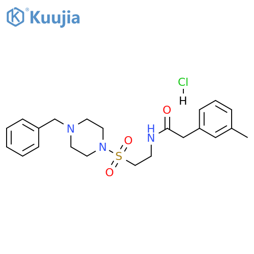 N-{2-(4-benzylpiperazin-1-yl)sulfonylethyl}-2-(3-methylphenyl)acetamide hydrochloride structure