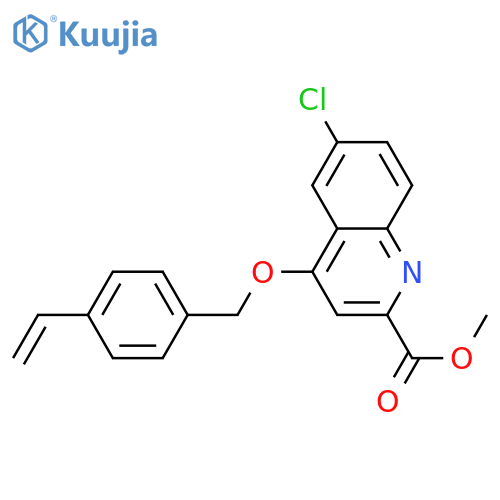 methyl 6-chloro-4-[(4-ethenylphenyl)methoxy]quinoline-2-carboxylate structure