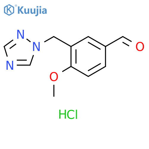 4-methoxy-3-[(1H-1,2,4-triazol-1-yl)methyl]benzaldehyde hydrochloride structure