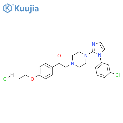 1-[4-[1-(3-chlorophenyl)imidazol-2-yl]piperazin-1-yl]-2-(4-ethoxyphenyl)ethanone:hydrochloride structure