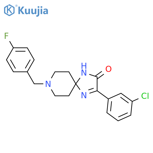 3-(3-chlorophenyl)-8-[(4-fluorophenyl)methyl]-1,4,8-triazaspiro[4.5]dec-3-en-2-one structure