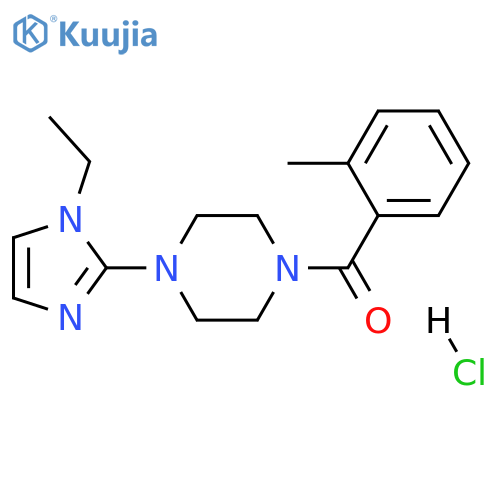 1-(1-ethyl-1H-imidazol-2-yl)-4-(2-methylbenzoyl)piperazine hydrochloride structure
