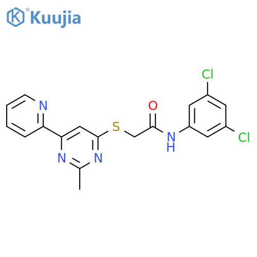N-(3,5-dichlorophenyl)-2-{[2-methyl-6-(pyridin-2-yl)pyrimidin-4-yl]sulfanyl}acetamide structure