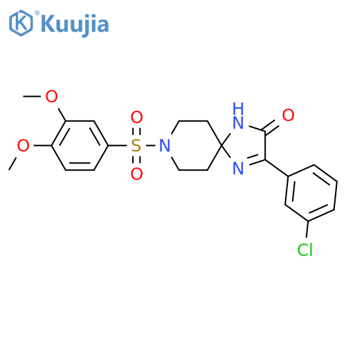 3-(3-chlorophenyl)-8-(3,4-dimethoxybenzenesulfonyl)-1,4,8-triazaspiro[4.5]dec-3-en-2-one structure