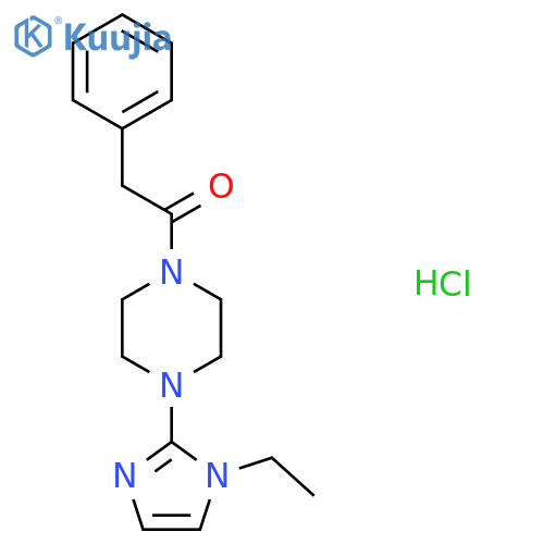 1-4-(1-ethyl-1H-imidazol-2-yl)piperazin-1-yl-2-phenylethan-1-one hydrochloride structure