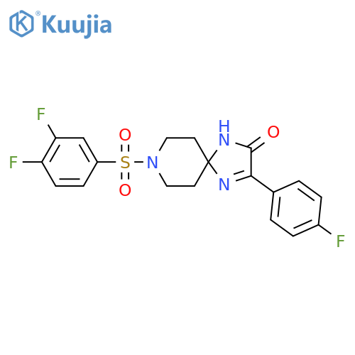 8-(3,4-difluorobenzenesulfonyl)-3-(4-fluorophenyl)-1,4,8-triazaspiro[4.5]dec-3-en-2-one structure