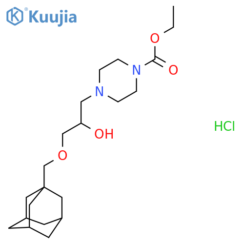 ethyl 4-{3-(adamantan-1-yl)methoxy-2-hydroxypropyl}piperazine-1-carboxylate hydrochloride structure