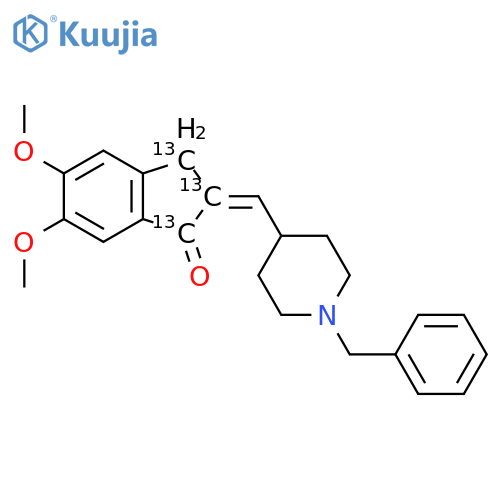 1-Benzyl-4-(5,6-dimethoxy-1-oxoindan-2-ylidene)methylpiperidine-13C3 structure