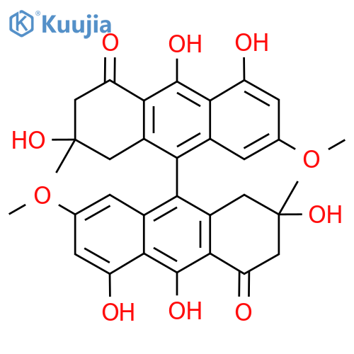 3,8,9-Trihydroxy-6-methoxy-3-methyl-10-(2,5,10-trihydroxy-7-methoxy-2-methyl-4-oxo-1,3-dihydroanthracen-9-yl)-2,4-dihydroanthracen-1-one structure