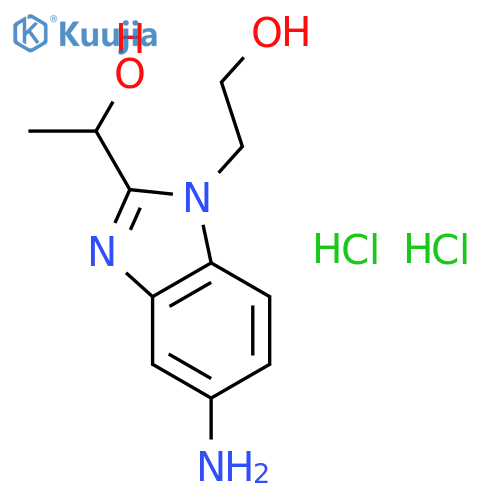 1-[5-Amino-1-(2-hydroxy-ethyl)-1H-benzoimidazol-2-yl]-ethanol dihydrochloride structure