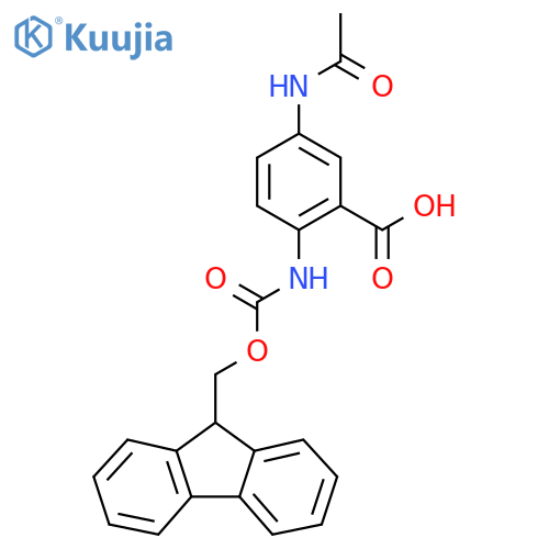 5-Acetamido-2-{[(9H-fluoren-9-ylmethoxy)carbonyl]amino}benzoic acid structure