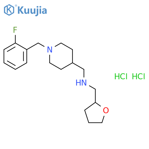 {[1-(2-Fluorobenzyl)piperidin-4-yl]methyl}(tetrahy -drofuran-2-ylmethyl)amine dihydrochloride structure