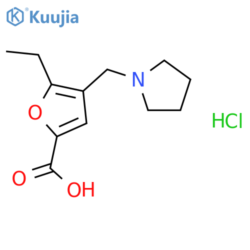 5-Ethyl-4-pyrrolidin-1-ylmethyl-furan-2-carboxylic acid hydrochloride structure
