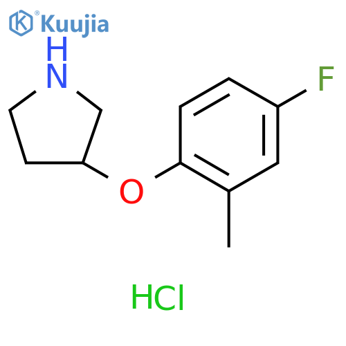 3-(4-Fluoro-2-methylphenoxy)pyrrolidinehydrochloride structure