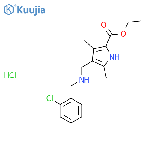 Ethyl 4-{(2-chlorobenzyl)aminomethyl}-3,5-dimethyl-1H-pyrrole-2-carboxylate Hydrochloride structure