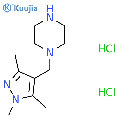 1-(1,3,5-Trimethyl-1H-pyrazol-4-ylmethyl)-piperazine Dihydrochloride structure