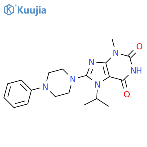 3-methyl-8-(4-phenylpiperazin-1-yl)-7-(propan-2-yl)-2,3,6,7-tetrahydro-1H-purine-2,6-dione structure