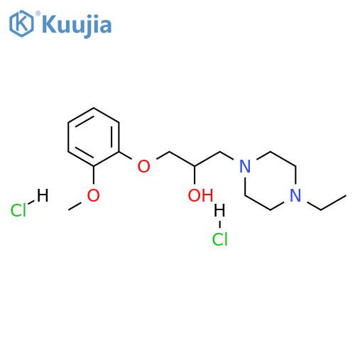 1-(4-ethylpiperazin-1-yl)-3-(2-methoxyphenoxy)propan-2-ol dihydrochloride structure