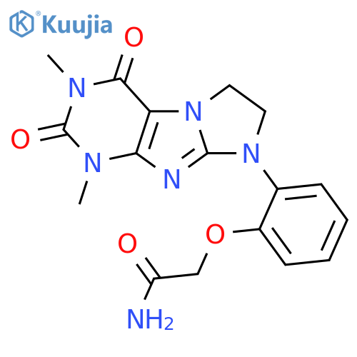 2-(2-{1,3-dimethyl-2,4-dioxo-1H,2H,3H,4H,6H,7H,8H-imidazo[1,2-g]purin-8-yl}phenoxy)acetamide structure
