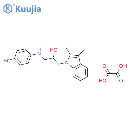 1-(4-bromophenyl)amino-3-(2,3-dimethyl-1H-indol-1-yl)propan-2-ol; oxalic acid structure