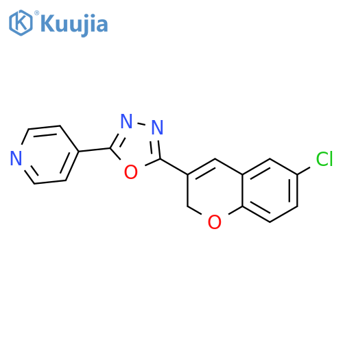 4-[5-(6-chloro-2H-chromen-3-yl)-1,3,4-oxadiazol-2-yl]pyridine structure