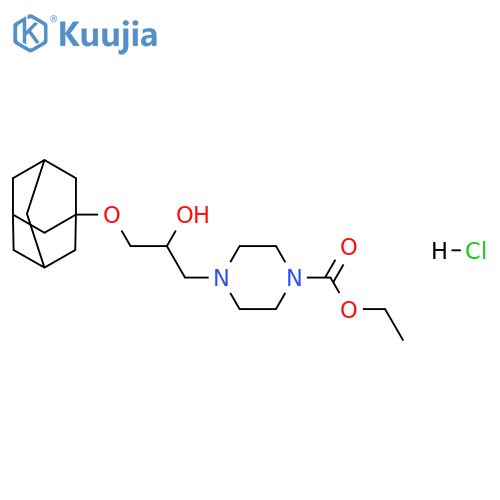 ethyl 4-[3-(adamantan-1-yloxy)-2-hydroxypropyl]piperazine-1-carboxylate hydrochloride structure