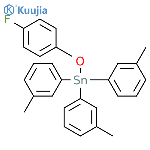 Stannane, (4-fluorophenoxy)tris(3-methylphenyl)- structure