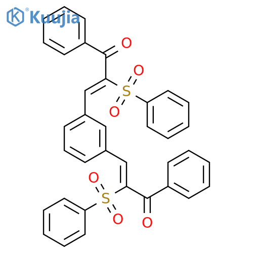 2-Propen-1-one, 3,3'-(1,3-phenylene)bis[1-phenyl-2-(phenylsulfonyl)- structure