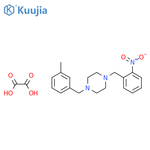 1-(3-Methyl-benzyl)-4-(2-nitro-benzyl)-piperazineoxalic acid; structure