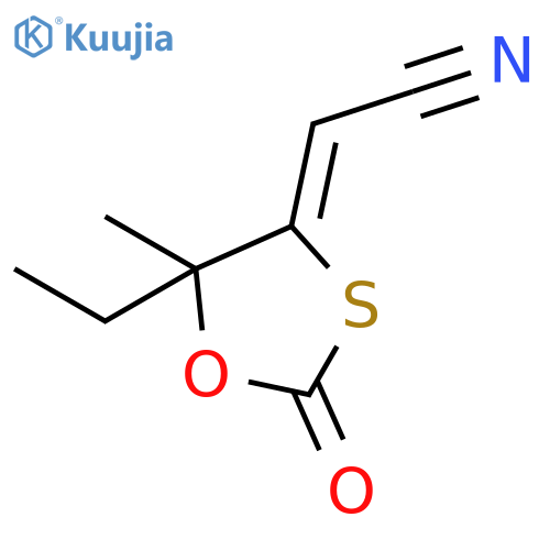 2-(5-ethyl-5-methyl-2-oxo-1,3-oxathiolan-4-ylidene)acetonitrile structure