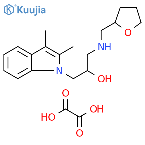1-(2,3-dimethyl-1H-indol-1-yl)-3-{(oxolan-2-yl)methylamino}propan-2-ol; oxalic acid structure