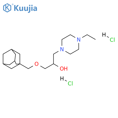 1-[(adamantan-1-yl)methoxy]-3-(4-ethylpiperazin-1-yl)propan-2-ol dihydrochloride structure
