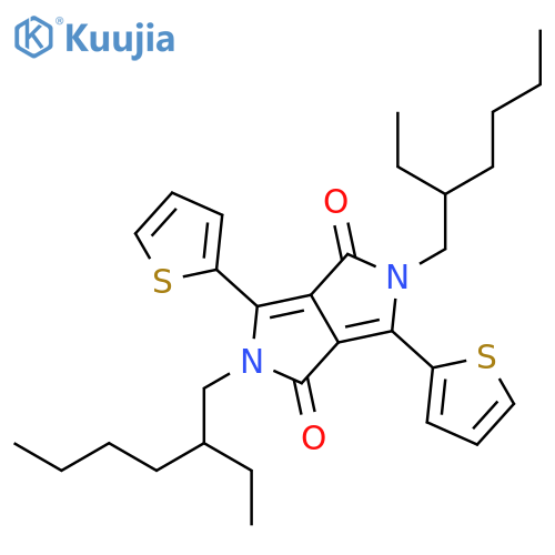 2,5-Bis(2-ethylhexyl)-3,6-di(thiophen-2-yl)pyrrolo[3,4-c]pyrrole-1,4(2H,5H)-dione structure