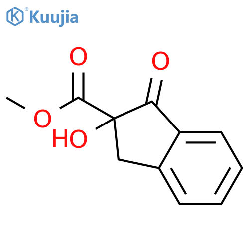 1H-Indene-2-carboxylic acid, 2,3-dihydro-2-hydroxy-1-oxo-, methyl ester, (2R)- structure