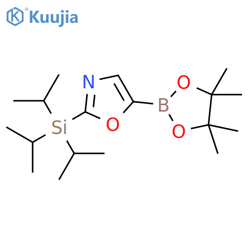 2-Triisopropylsilyl-oxazole-5-boronic acid pinacol ester structure