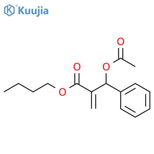 Benzenepropanoic acid, β-(acetyloxy)-α-methylene-, butyl ester structure