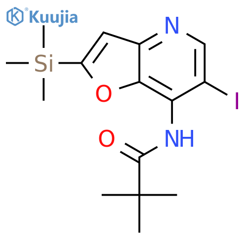 N-(6-Iodo-2-(trimethylsilyl)furo3,2-bpyridin-7-yl)pivalamide structure