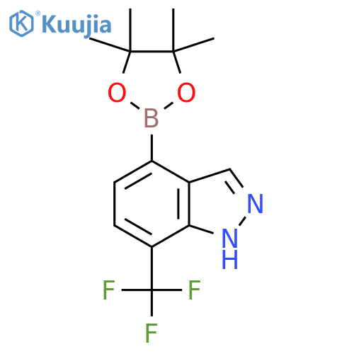 4-(4,4,5,5-tetramethyl-1,3,2-dioxaborolan-2-yl)-7-(trifluoromethyl)-1H-indazole structure