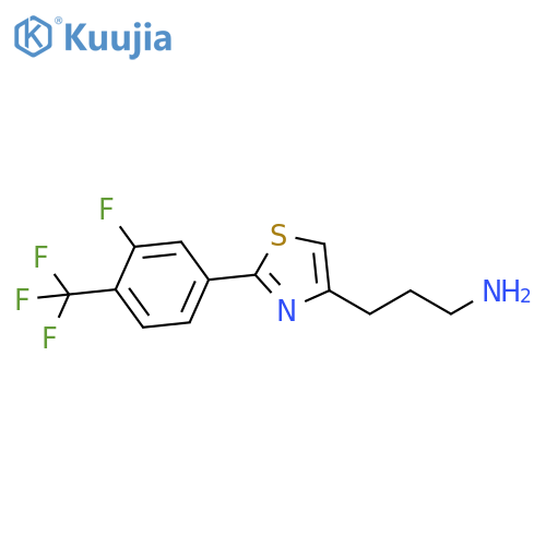 3-{2-3-Fluoro-4-(trifluoromethyl)phenyl-1,3-thiazol-4-yl}-1-propanamine structure