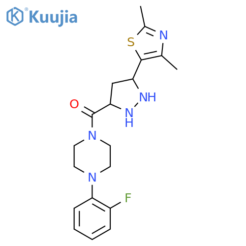 1-3-(2,4-dimethyl-1,3-thiazol-5-yl)-1H-pyrazole-5-carbonyl-4-(2-fluorophenyl)piperazine structure