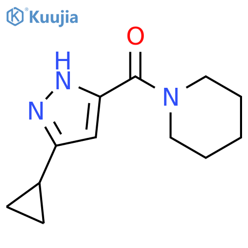 1-(3-Cyclopropyl-1H-pyrazole-5-carbonyl)piperidine structure