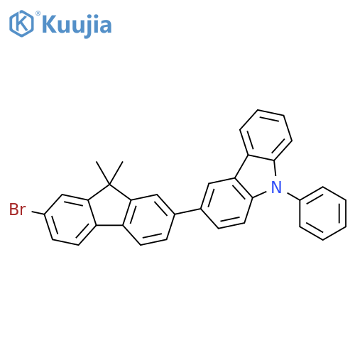 3-(7-bromo-9,9-dimethylfluoren-2-yl)-9-phenylcarbazole structure