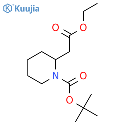 tert-Butyl 2-(2-ethoxy-2-oxoethyl)piperidine-1-carboxylate structure
