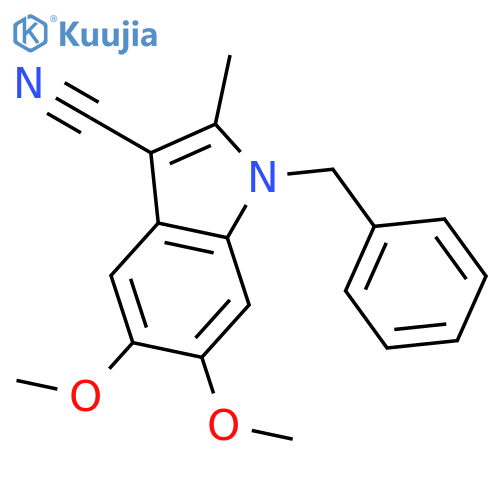 1H-Indole-3-carbonitrile, 5,6-dimethoxy-2-methyl-1-(phenylmethyl)- structure