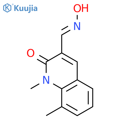 3-Quinolinecarboxaldehyde, 1,2-dihydro-1,8-dimethyl-2-oxo-, 3-oxime structure