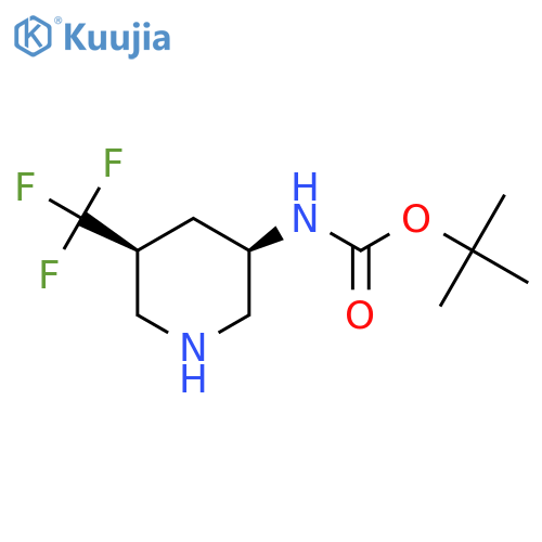 tert-butyl N-[cis-5-(trifluoromethyl)-3-piperidyl]carbamate structure