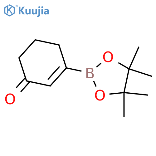 3-(tetramethyl-1,3,2-dioxaborolan-2-yl)cyclohex-2-en-1-one structure
