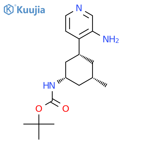 tert-Butyl [(1S,3R,5S)-3-(3-aminopyridin-4-yl)-5-methylcyclohexyl]carbamate structure