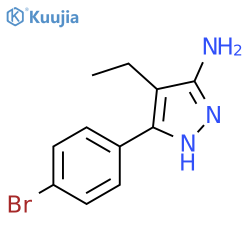 3-(4-bromophenyl)-4-ethyl-1H-pyrazol-5-amine structure