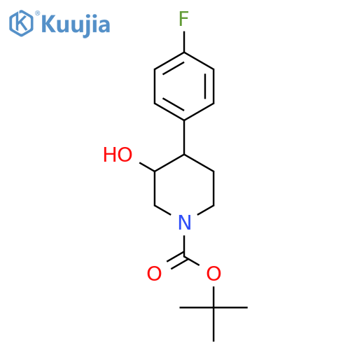Tert-butyl 4-(4-fluorophenyl)-3-hydroxypiperidine-1-carboxylate structure